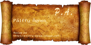 Pálffy Ágnes névjegykártya